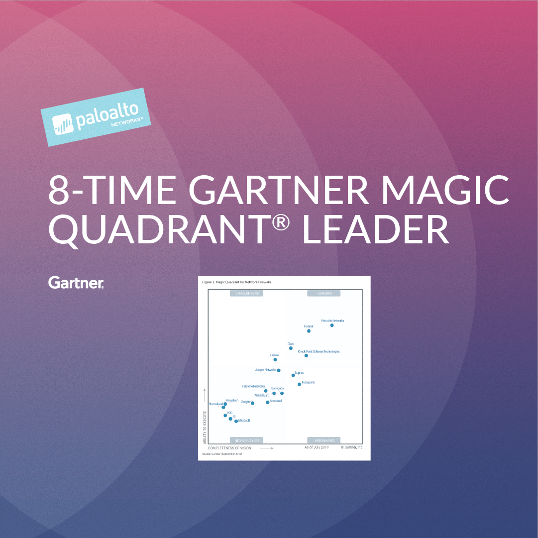 Palo Alto Networks an Eight-Time Gartner Magic Quadrant Leader