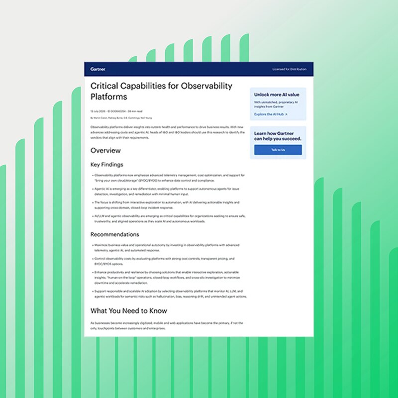 Gartner® Critical Capabilities for Observability Platforms