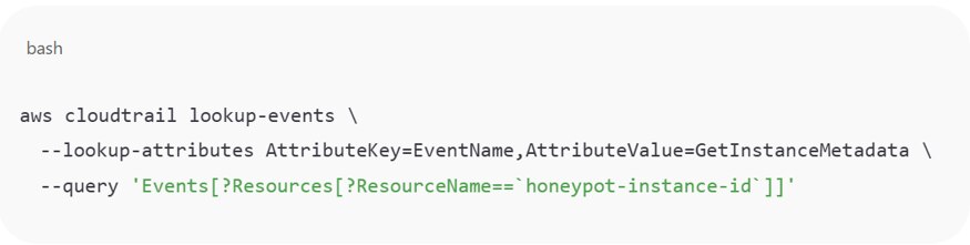 Monitor access to metadata APIs from workloads not marked as test or deception assets