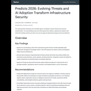 Gartner Predicts 2026: Evolving Threats and AI Adoption Transform Infrastructure Security